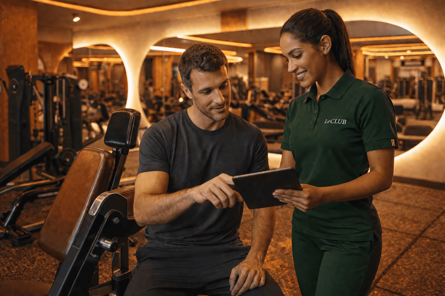 Experiência de treino com estética boutique e wellness